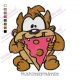 Baby Taz Eat Cheese Embroidery Design 02